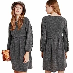 Anthropologie Ro & De Stella Tweed Ruffle Trim Knit Dress XL